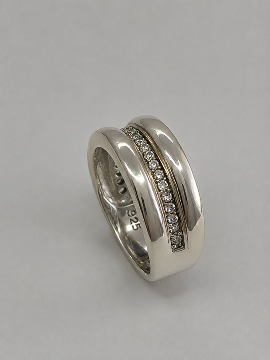 Anillo de Plata de Ley 925 con 25 Circonitas para Mujer